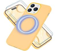 NALIA Funda Silicona Magnética para iPhone 14 Pro - Compatible MagSafe & Liquid Silicone - SLIQ (Protección Soft-Touch & Microfibra) - Marca Alemana, Color:Amarillo
