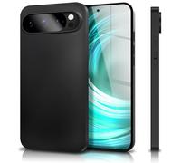 NALIA Funda Silicona Mate para Google Pixel 9 Pro - Slim, Negra & Antideslizante - Strider (Protección Cámara, Suave & Antichoque) - Marca Alemana