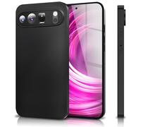 NALIA Funda Silicona Mate para Google Pixel 9 Pro XL - Slim, Negra & Antideslizante - Strider (Protección Cámara, Suave & Antichoque) - Marca Alemana