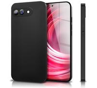 NALIA Funda Silicona Mate para Google Pixel 9a - Slim, Negra & Antideslizante - Strider (Protección Cámara, Suave & Antichoque) - Marca Alemana