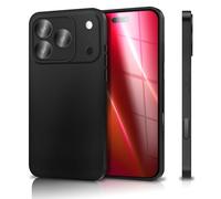 NALIA Funda Silicona Mate para iPhone 17 Pro - Slim, Negra & Antideslizante - Strider (Protección Cámara, Suave & Antichoque) - Marca Alemana