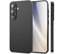 NALIA Funda Silicona Mate para Samsung Galaxy S25 Plus - Slim, Negra & Antideslizante - Strider (Protección Cámara, Suave & Antichoque) - Marca Alemana