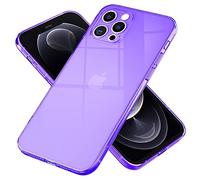 NALIA Funda Silicona Neón para iPhone 12 Pro - Color Señal Vibrante & Lente - Vibe (Carcasa Transparente) - Marca Alemana, Color:Morado