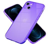 NALIA Funda Silicona Neón para iPhone 13 Mini - Color Señal Vibrante & Lente - Vibe (Carcasa Transparente) - Marca Alemana, Color:Morado