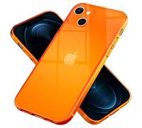 NALIA Funda Silicona Neón para iPhone 13 Mini - Color Señal Vibrante & Lente - Vibe (Carcasa Transparente) - Marca Alemana, Color:Naranja