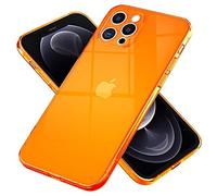 NALIA Funda Silicona Neón para iPhone 13 Pro MAX - Color Señal Vibrante & Lente - Vibe (Carcasa Transparente) - Marca Alemana, Color:Naranja