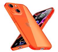 NALIA Funda Silicona Neón para iPhone 14 - Color Señal Vibrante & Lente - Vibe (Carcasa Transparente) - Marca Alemana, Color:Naranja
