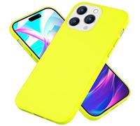 NALIA Funda Silicona Neón para iPhone 14 Pro MAX - Soft-Touch & Señal Neón - NEONSHOCK (Carcasa Protectora) - Marca Alemana, Color:Amarillo