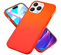 NALIA Funda Silicona Neón para iPhone 14 Pro MAX - Soft-Touch & Señal Neón - NEONSHOCK (Carcasa Protectora) - Marca Alemana, Color:Naranja