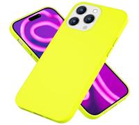 NALIA Funda Silicona Neón para iPhone 15 Pro MAX - Soft-Touch & Señal Neón - NEONSHOCK (Carcasa Protectora) - Marca Alemana, Color:Amarillo