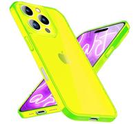 NALIA Funda Silicona Neón para iPhone 16 Pro - Color Señal Vibrante & Lente - Vibe (Carcasa Transparente) - Marca Alemana, Color:Amarillo