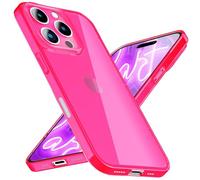 NALIA Funda Silicona Neón para iPhone 16 Pro - Color Señal Vibrante & Lente - Vibe (Carcasa Transparente) - Marca Alemana, Color:Pink Rosa