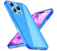 NALIA Funda Silicona Neón para iPhone 16 Pro MAX - Color Señal Vibrante & Lente - Vibe (Carcasa Transparente) - Marca Alemana, Color:Azul