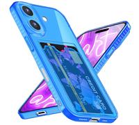 NALIA Funda Silicona Neón para iPhone 16 - Ranura Tarjetas & Color Señal - CARDPOP (Estuche Anti-Choque) - Marca Alemana, Color:Azul