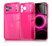 NALIA Funda Silicona Neón para iPhone 17 Pro - Color Señal Vibrante & Lente - Vibe (Carcasa Transparente) - Marca Alemana, Color:Pink Rosa