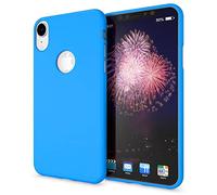 NALIA Funda Silicona Neón para iPhone XR - Soft-Touch & Señal Neón - NEONSHOCK (Carcasa Protectora) - Marca Alemana, Color:Azul