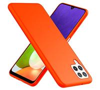 NALIA Funda Silicona Neón para Samsung Galaxy A22 4G - Soft-Touch & Señal Neón - NEONSHOCK (Carcasa Protectora) - Marca Alemana, Color:Naranja