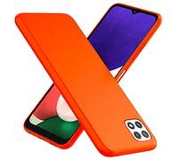NALIA Funda Silicona Neón para Samsung Galaxy A22 5G - Soft-Touch & Señal Neón - NEONSHOCK (Carcasa Protectora) - Marca Alemana, Color:Naranja