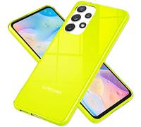 NALIA Funda Silicona Neón para Samsung Galaxy A53 - Color Señal Vibrante & Lente - Vibe (Carcasa Transparente) - Marca Alemana, Color:Amarillo