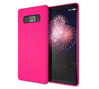 NALIA Funda Silicona Neón para Samsung Galaxy Note 8 - Soft-Touch & Señal Neón - NEONSHOCK (Carcasa Protectora) - Marca Alemana, Color:Pink Rosa