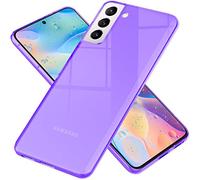 NALIA Funda Silicona Neón para Samsung Galaxy S21 FE - Color Señal Vibrante & Lente - Vibe (Carcasa Transparente) - Marca Alemana, Color:Morado