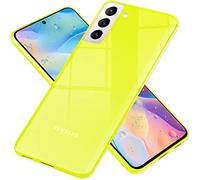 NALIA Funda Silicona Neón para Samsung Galaxy S21 FE - Color Señal Vibrante & Lente - Vibe (Carcasa Transparente) - Marca Alemana, Color:Amarillo