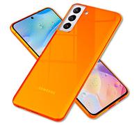 NALIA Funda Silicona Neón para Samsung Galaxy S22 Plus - Color Señal Vibrante & Lente - Vibe (Carcasa Transparente) - Marca Alemana, Color:Naranja