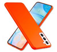 NALIA Funda Silicona Neón para Samsung Galaxy S22 Plus - Soft-Touch & Señal Neón - NEONSHOCK (Carcasa Protectora) - Marca Alemana, Color:Naranja