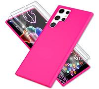 NALIA Funda Silicona Neón para Samsung Galaxy S23 Ultra - Soft-Touch & Señal Neón - NEONSHOCK (Carcasa Protectora) - Marca Alemana, Color:Pink Rosa