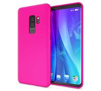 NALIA Funda Silicona Neón para Samsung Galaxy S9 Plus - Soft-Touch & Señal Neón - NEONSHOCK (Carcasa Protectora) - Marca Alemana, Color:Pink Rosa