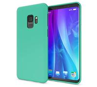 NALIA Funda Silicona Neón para Samsung Galaxy S9 - Soft-Touch & Señal Neón - NEONSHOCK (Carcasa Protectora) - Marca Alemana, Color:Verde