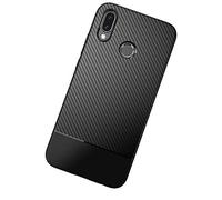 NALIA Funda Silicona para Huawei P20 Lite - Antideslizante & Mate - Vortex (Óptica Cepillada & Diseño Carbono) - Marca Alemana, Color:Negro