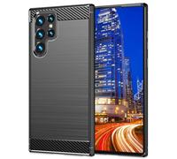 NALIA Funda Silicona para Samsung Galaxy S24 Ultra - Antideslizante & Mate - Vortex (Óptica Cepillada & Diseño Carbono) - Marca Alemana