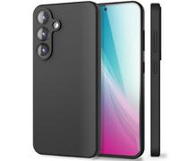 NALIA Funda Silicona para Samsung Galaxy S25 Plus - Protección Cámara & Forro - Phoenix (Carcasa Soft-Touch) - Marca Alemana, Color:Grafito Negro