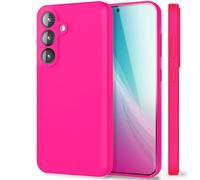 NALIA Funda Silicona para Samsung Galaxy S25 - Protección Cámara & Forro - Phoenix (Carcasa Soft-Touch) - Marca Alemana, Color:Rosa Neón