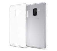 NALIA Funda Silicona Transparente para Samsung Galaxy A8 (2018) - Anti-Amarillo & Antideslizante - Glaze (Carcasa Cristalina, Fina & Antichoque) - Marca Alemana
