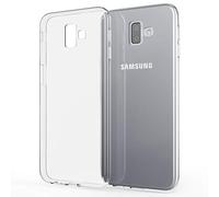 NALIA Funda Silicona Transparente para Samsung Galaxy J6 Plus - Anti-Amarillo & Antideslizante - Glaze (Carcasa Cristalina, Fina & Antichoque) - Marca Alemana