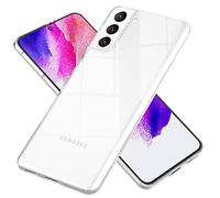 NALIA Funda Silicona Transparente para Samsung Galaxy S21 FE - Anti-Amarillo & Antideslizante - Glaze (Carcasa Cristalina, Fina & Antichoque) - Marca Alemana