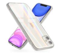 NALIA Funda Transparente de Cristal para iPhone 11 - Efecto Prisma Holográfico (Brillo Arcoíris) - Vidrio Templado 9H - Aurora - Marca Alemana