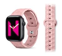 NALIA Hexion Correa de Silicona Compatible con Apple Watch Correa iWatch Series Ultra/SE Series 10 9 8 7 6 5 4 3 2 1, 42/44/45/46/49mm, Pulsera Deportiva con Hebilla de Pin, Color:Rosa Pálido