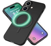 NALIA MagPower Carcasa Extremadamente Delgada Compatible con iPhone 16 Plus Funda [Compatible con MagSafe], 0,3mm Ultra-Fina Rigida Ultra-Slim Cover, Magnetico Anti-Huellas, Color:Negro