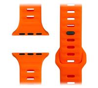 NALIA Motion Correa de Silicona Compatible con Apple Watch Correa iWatch Series SE/10/9/8/7/6/5/4/3/2/1, 38/40/41/42mm, Correa Deportiva Suave con Cierre de Pasador, Color:Naranja Neón