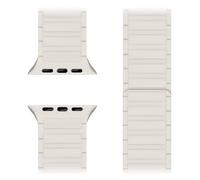 NALIA Nexus Correa Magnética Compatible con Apple Watch Correa Series Ultra/SE 10 9 8 7 6 5 4 3 2 1, 42/44/45/46/49mm, Silicona Transpirable, Banda Deportiva, Color:Estrella Polar Arena Blanca