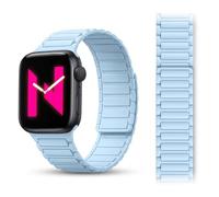 NALIA Nexus Correa Magnética para Apple Watch 38/40/41/42/44/45/46/49mm | Series 1-12, SE y Ultra, Cierre de lazo magnético, Diseño estriado, Silicona resistente al agua