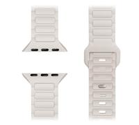 NALIA Pulse Correa de Silicona Compatible con Apple Watch Correa iWatch Series Ultra/SE 10 9 8 7 6 5 4 3 2 1, 42/44/45/46/49mm, Deportiva 3D con Cierre de Pin, Color:Estrella Polar Arena Blanca