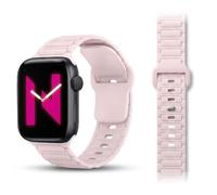 NALIA Pulse Correa de Silicona Compatible con Apple Watch Correa iWatch Series Ultra/SE 10 9 8 7 6 5 4 3 2 1, 42/44/45/46/49mm, Deportiva Textura 3D con Cierre de Pin, Color:Rosa Pálido