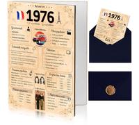 NALKEEZ® - Tarjeta de cumpleaños de 50 años, idea de regalo para hombre, mujer, pareja, original. Regalo Humor Fiesta de Cumpleaños Sobre Y Sello De Cera Incluidos.Volver En 1975