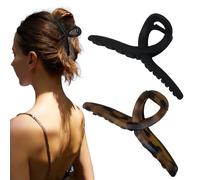 Nalodu Pinzas extragrandes de 5 pulgadas, pinzas antideslizantes de 13 cm para cabello grueso y largo y rizado, pinzas de pelo grandes, paquete de 2