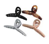 Nalodu Pinzas para el pelo grandes de 4.3 pulgadas, antideslizantes, con forma de mariposa, 4 colores, para cabello fino y grueso, para mujeres, paquete de 4