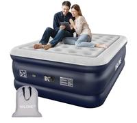 NALONE Colchón Hinchable Matrimonio,Cama Hinchable con Bomba de inflado incorporada Tan Solo 3 Minutos,para el hogar,Viajes,193x137x46cm